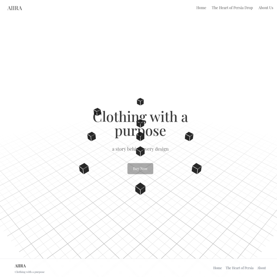a story behind every design, floating right there on the landing page